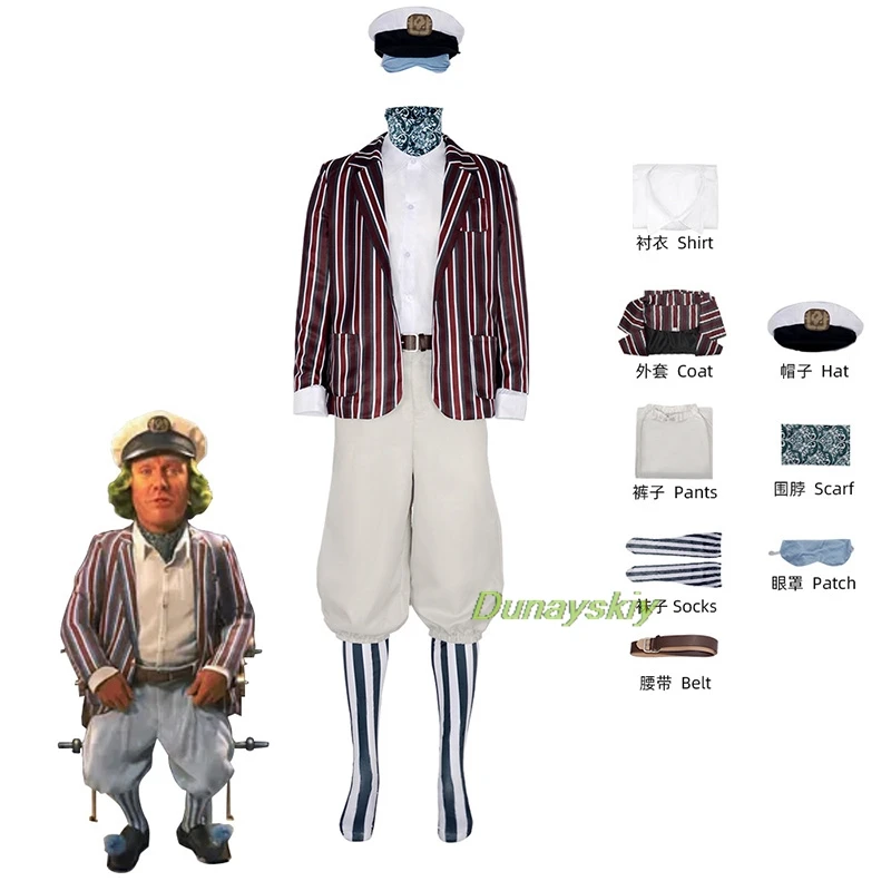 Oompa Loompa Costume Bambini Adulto Uomo Donna Film Cosplay Roy Willy Cosplay Outfit Cappotto Completo Vestito Halloween Carnaval Party Costume