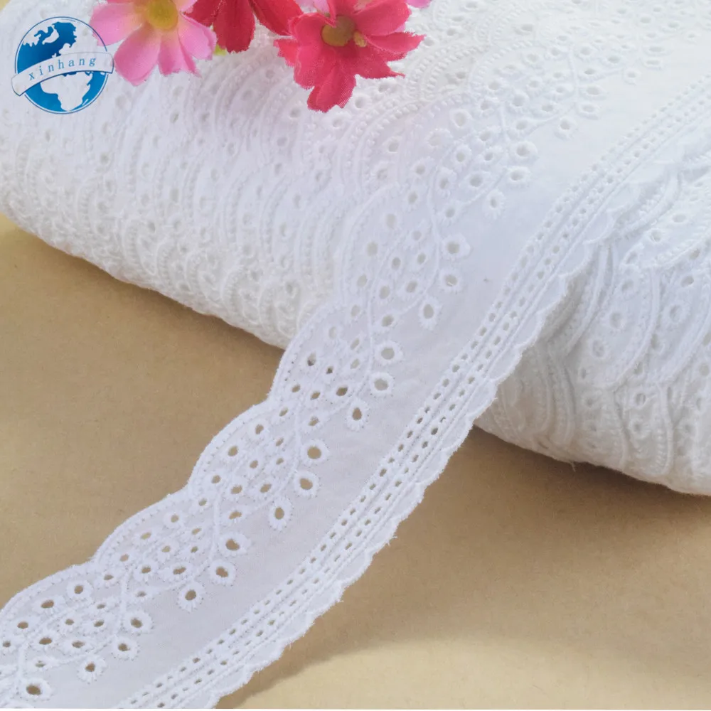 5-Style Lace Trim Ribbon Set - 5 Meters White Polyester Lace For Sewing, Crafts & Hair Accessories