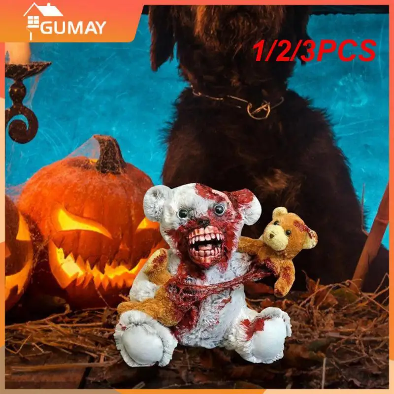 

1/2/3PCS HalloweenBear Plush HorrorBear ResinBear Ornament Halloween BloodyBear Bears Stuffed Animals Soft