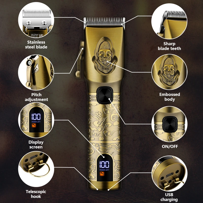 New electric hair clipper set 3 in 1 multi-functional men's sculpting electric clipper reciprocating shave 2