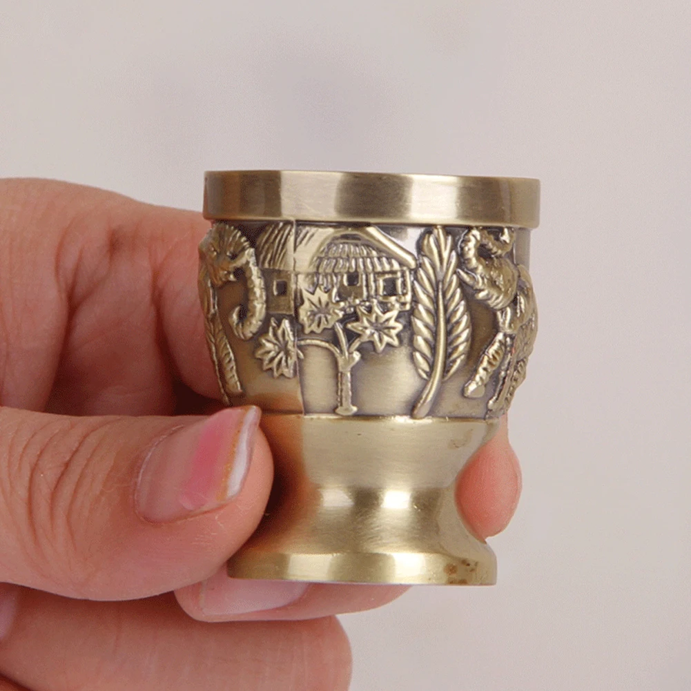 Bronze Color Elegant Metal Mugs Perfect For Entertaining Stylish Decorative Piece Versatile Beverage Container