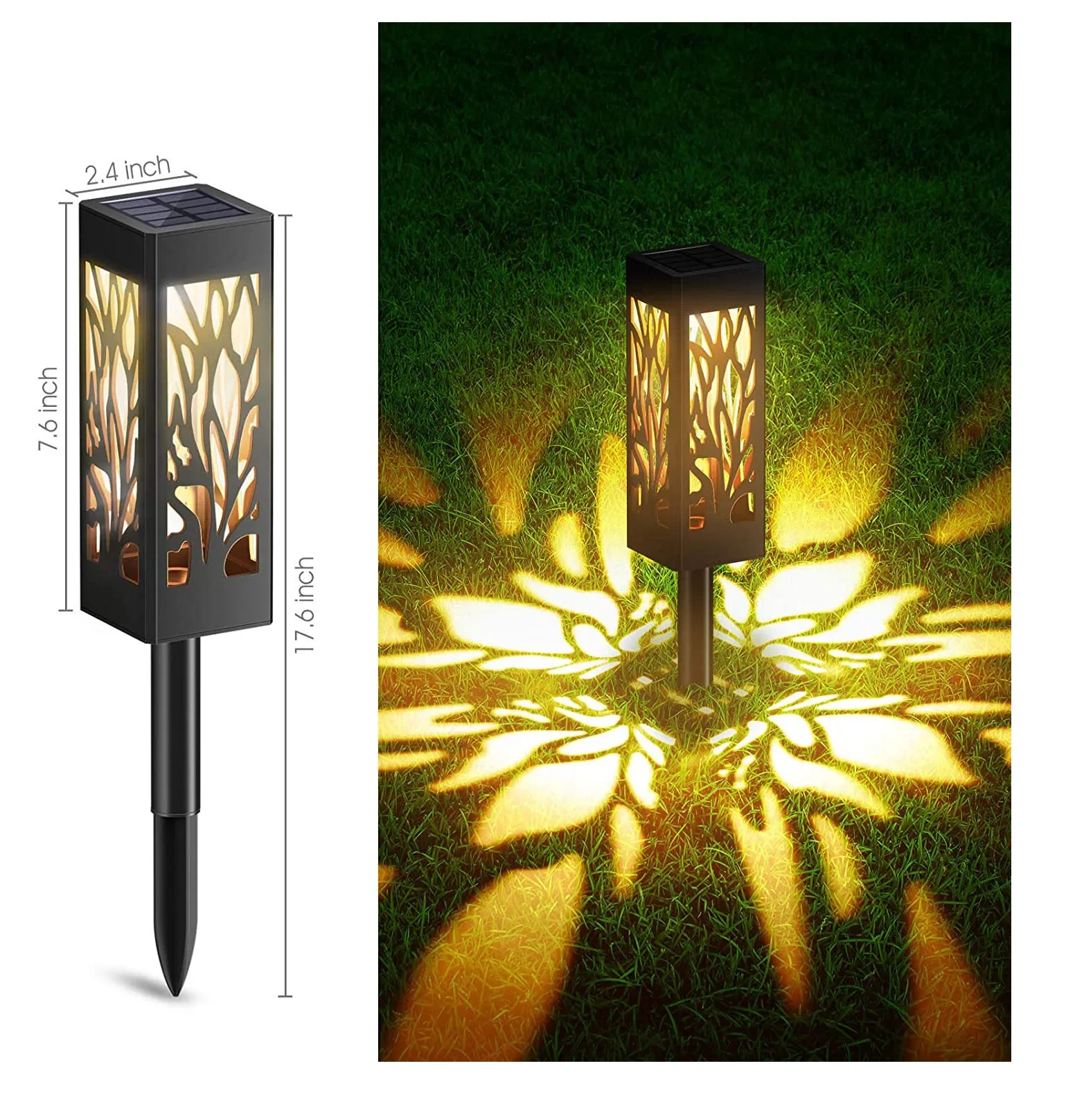 

Led Solar Pathway Lights Waterproof Lantern Solar Garden Lights Outdoor Hollow Solar Lawn Lamp for Landscape Yard Patio Lighting