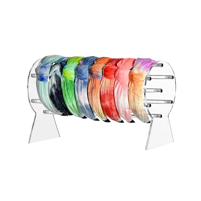 Detachable 30cm Long Acrylic Headband Display Rack Clear Headwear Showing Stand Holder Hair Jewelry Accessories Shelf acrylic shoes display rack desk table medicine bottle exhibit shelf holder purse wallet support frame clear shoe stand