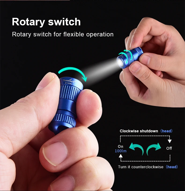 Description Picture 5 of itemTank007 Powerful flashlight multifunctional flashlight keychain Reconnaissance Emergency Lighting