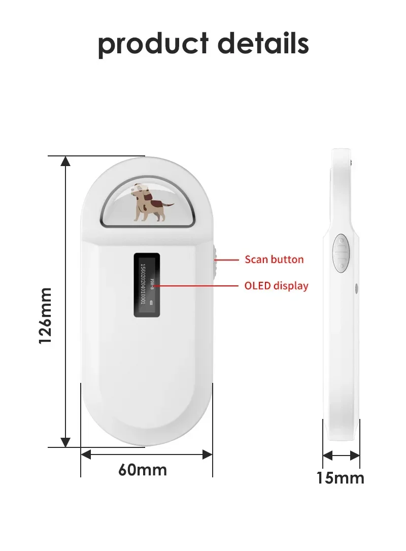 Animal Tag Card Reader USB Chip Pet Reader 134.2K Mini Portable