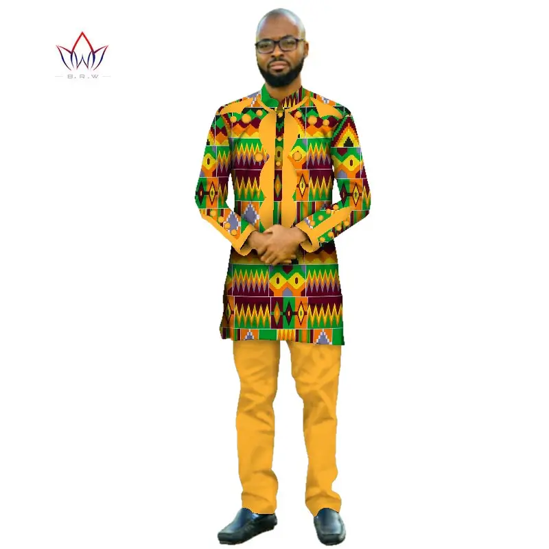 Bintarealwax Africa Style Customized Pants Suits For Men Dashiki Plus