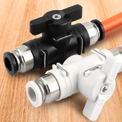 BUC 4 6 8 10 12mm Pneumatic Quick Connector PU Hose Connector Manual Valve Steering Switch Manual Ball Valve