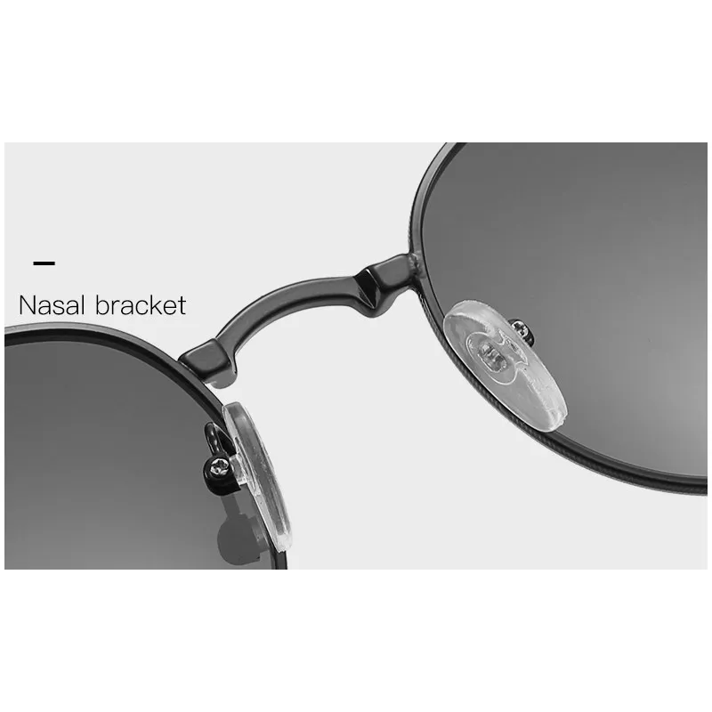 Classic Vintage Round Polarized Sunglasses Men Brand Designer Polaroid Sun Glasses Women Metal Frame Black Lens Eyewear_voghion.com