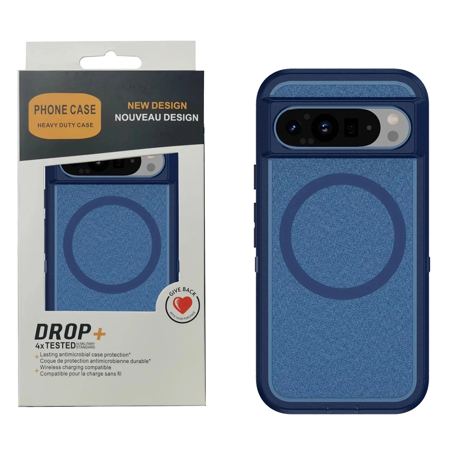 Hybrid Rugged Armor Shockproof Wireless Charging Matte Case - TPU+PC Fall Prevention Protective Cover