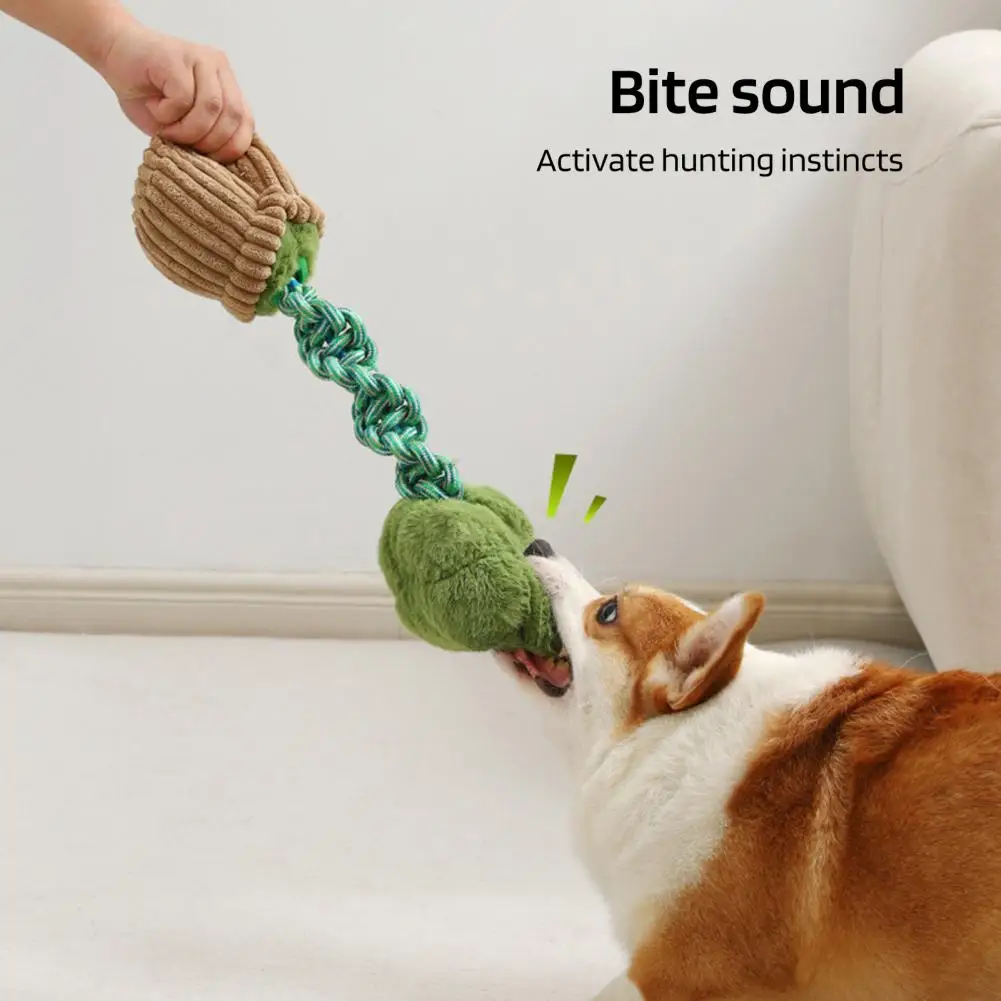 

Игрушка для собак с облегчением беспокойства, жевательная игрушка для собак со встроенным звуком для зубов, рельефная скука, прочная ВЕРЕВОЧНАЯ ИГРУШКА для жевания для маленьких собак, брокколи