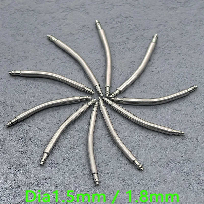 Curved Spring Bar Watch Strap Link Pins - Stainless Steel, Various Diameter and Width Options (10/20PCS)