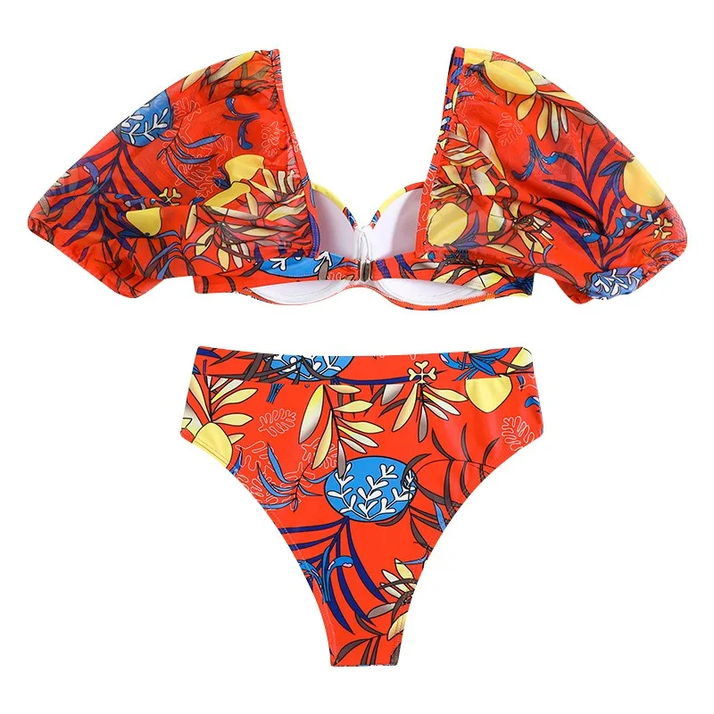 

Модный женский сексуальный купальник с принтом, консервативные купальники бикини (комплект из двух частей)
