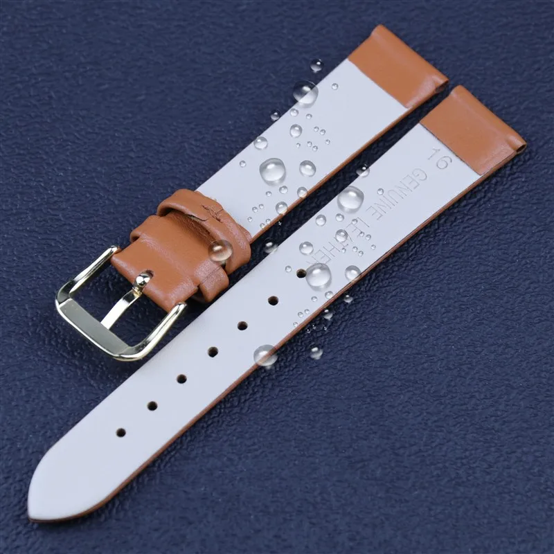 Elegant Genuine Leather Slim Watchband Wrist Strap Bracelet