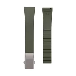 Universal Premium Fluororubber Watchband - Soft, Comfortable, and Waterproof for Diving (Olive Green - Buckle)