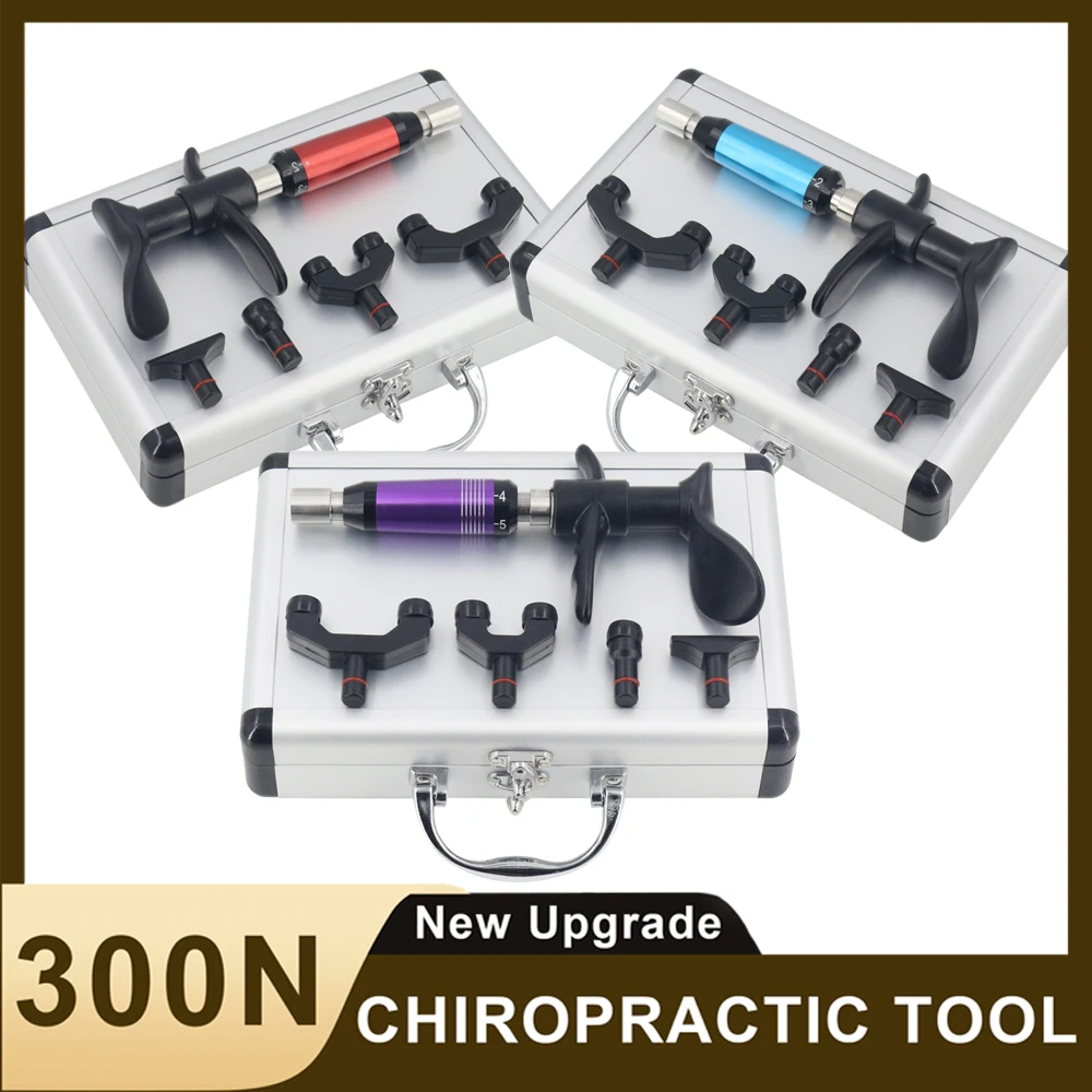 

Chiropractic Adjustment Tool Manual Gun Set Spine 6 Levels 4 Heads Therapy Adjust Vertebration Tool Body Massager