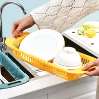 Kitchen Organizer Soap Sponge Holder Adjustable Vegetable Drain Basket Sink Rack Telescopic Drain Rack Kitchen Organizer Gadgets 2
