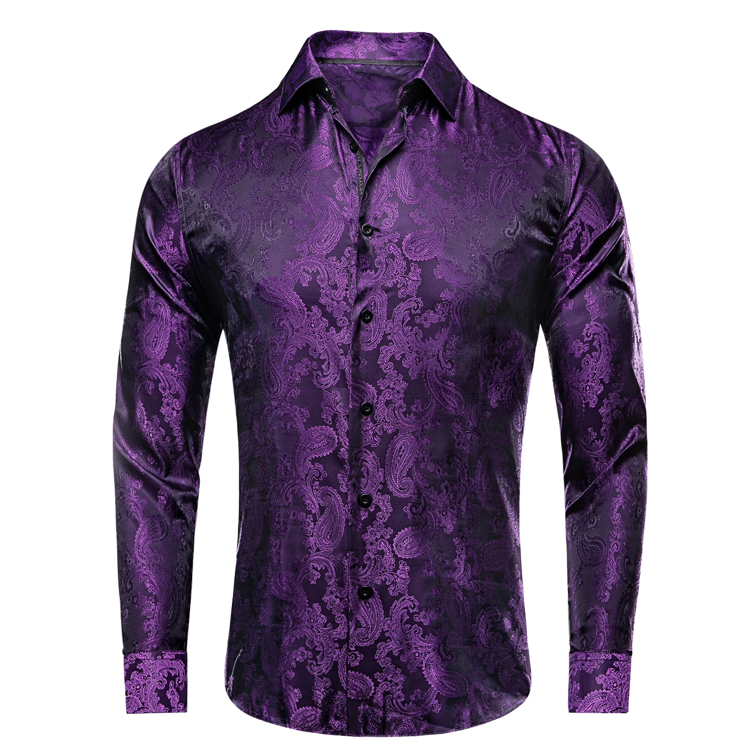 Camisa Social Masculina DiBanGu - Seda Paisley - Manga Comprida - Tamanho G