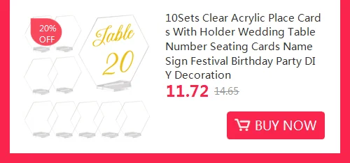 10Pcs Acrylic Wedding Table Number Sign DIY Blank Clear Display Signs with Wooden Base for Wedding Party Event Table Decoration