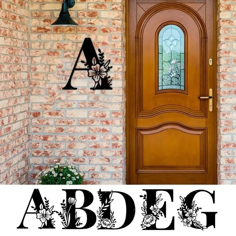 

Metal Name Sign Metal Wall Decor With Floral Design Metal Art Wall Decor Outdoor Decor Sign Letter Metal Wall Art For Front Door
