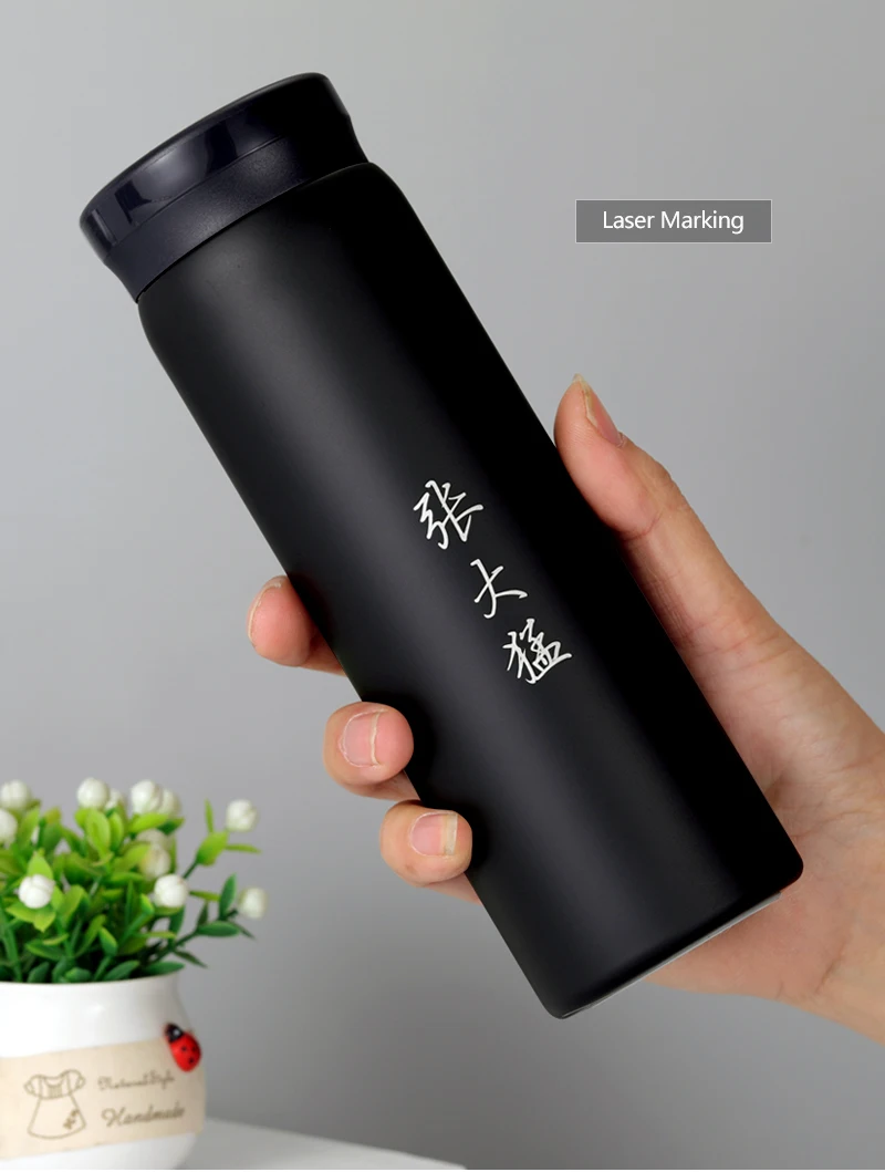 200/300 ml 316 Edelstahl Tasche Mini Thermoskanne Individuelles LOGO Schwarz Wärmflasche Vakuumflasche Für Eis Kaffee reise Tasse – Detail 3