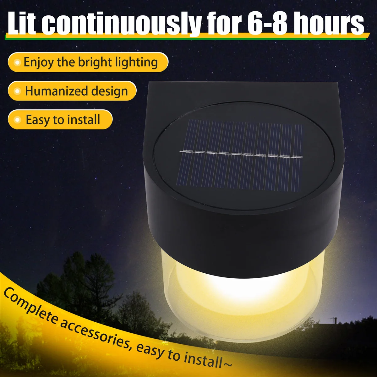 BAAU Outdoor Solar Waterproof Wall Lights Street Porch Garden Lights Corridor Landscaping Decorative Roundness