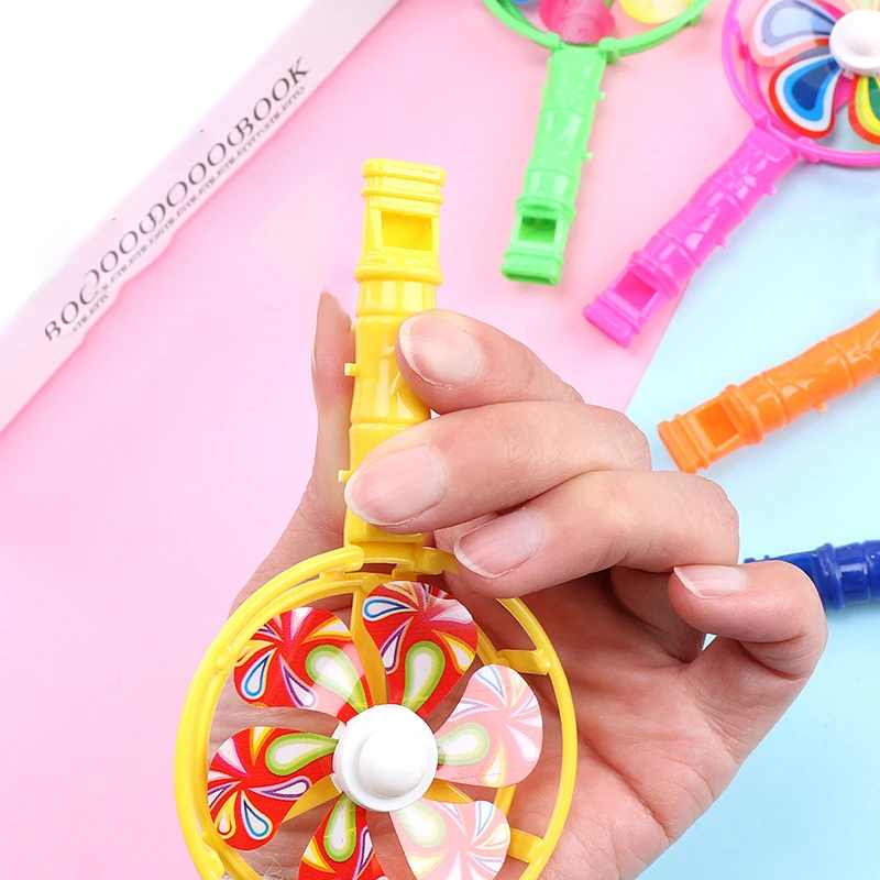 10PCS Children Toys Plastic Whistle Windmill Fan Kids Birthday Party Gifts Back to School Presents Toy Kids Pinata Party Favors