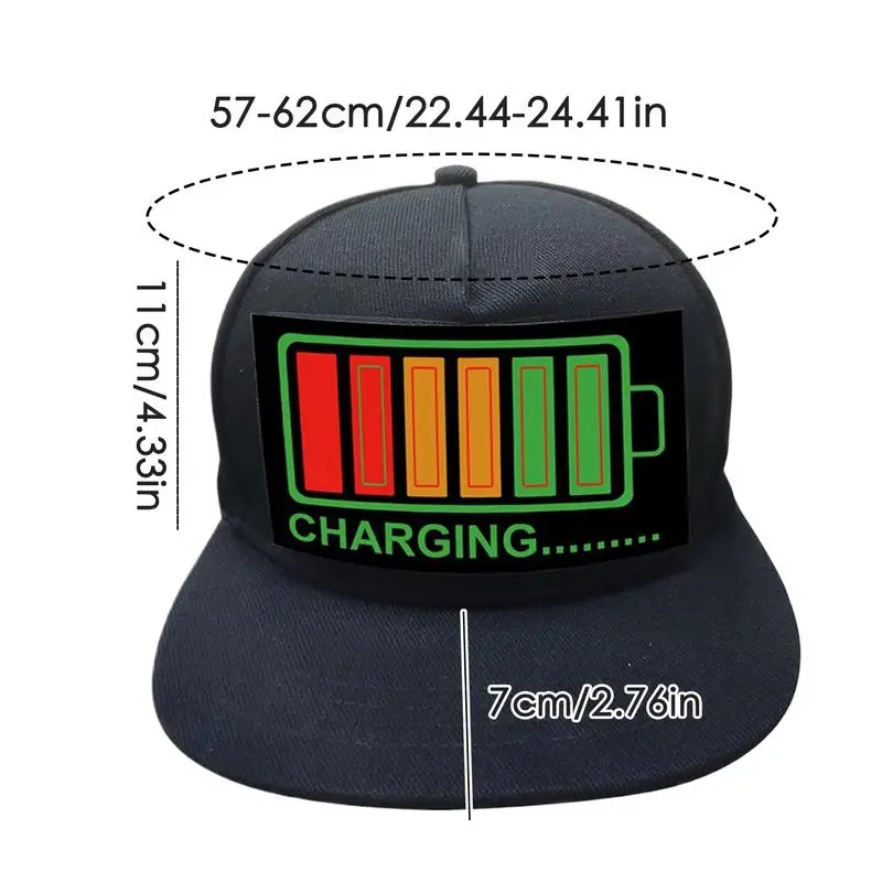 LED Hat Battery Charging Flash Hat Costume Accessories Rechargeable Flashing Glow LED Hat For Nightclub Bar Hip-hop Hat 6