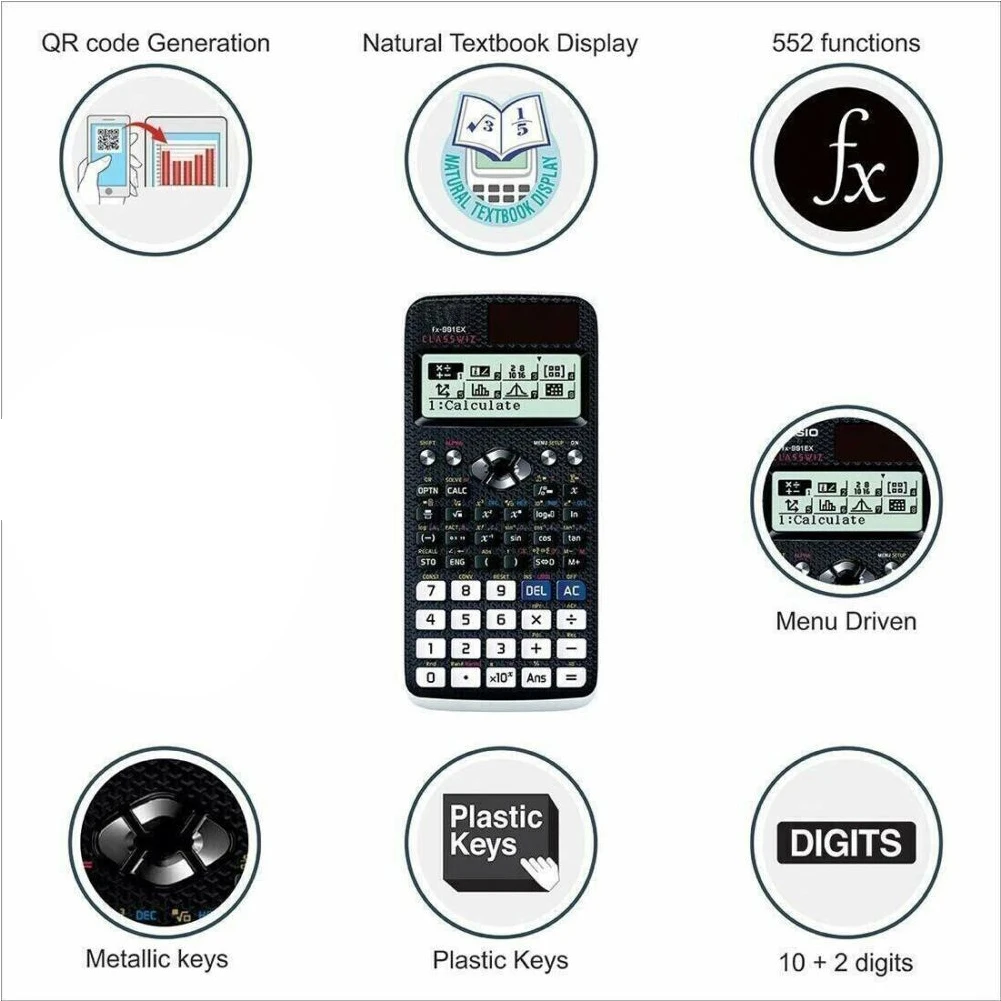 991EX Scientific Calculator For School Student Teachers Solar Battery Power Advanced Scientific Calculator with 696 Functions