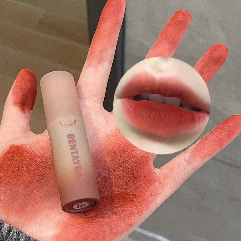 

6 Colors Matte Lip Gloss Waterproof Long Lasting Non-stick Cup Rose Red Brown Liquid Lipsticks Lips Makeup Cosmetics for Women