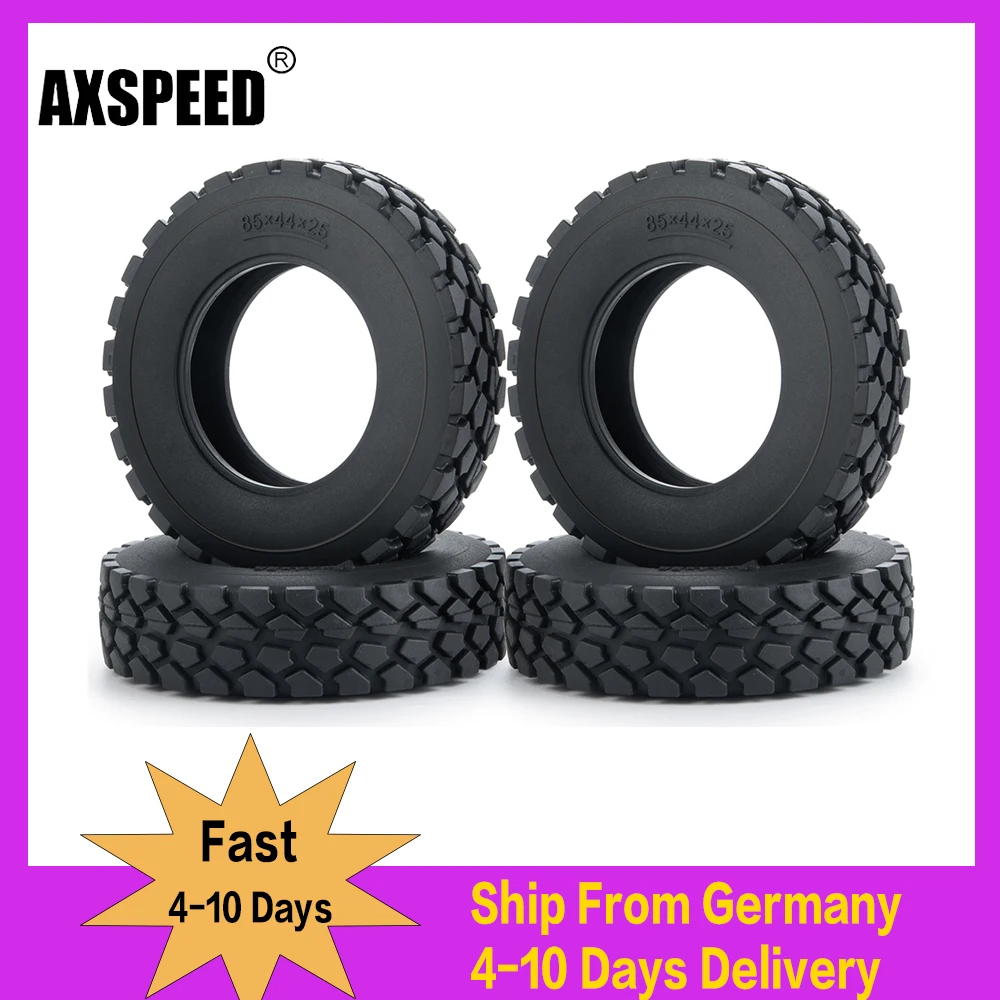 

AXSPEED 4Pcs Front Rear Rubber Tyre Wheel Tires 22/25mmx85mm for 1/14 Tamiya RC Rock Crawler Trailer Tractor Truck Car Parts