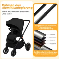 Poussette bébé 3 en 1, combinaison Isofix, systèmes de voyage avec siège bébé, taille I, nacelle, siège auto pliable et réglable 5