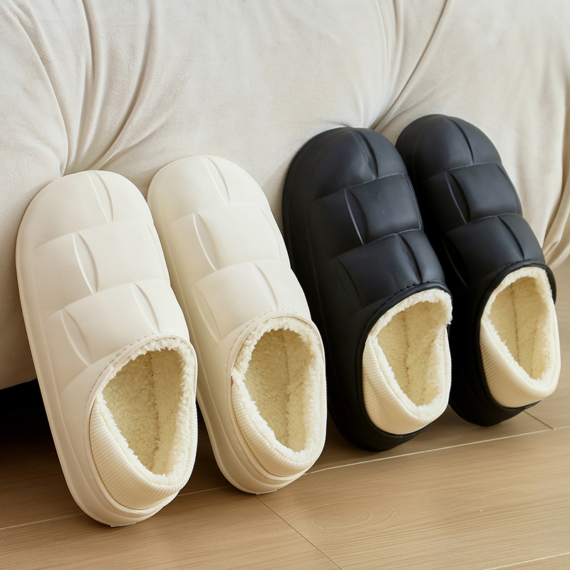 Waterproof Cotton Slippers Women's Winter Outdoor Wear Fce Thi Bot Anti-slip Home Indoor Two-wear Cotton oes Men's ...