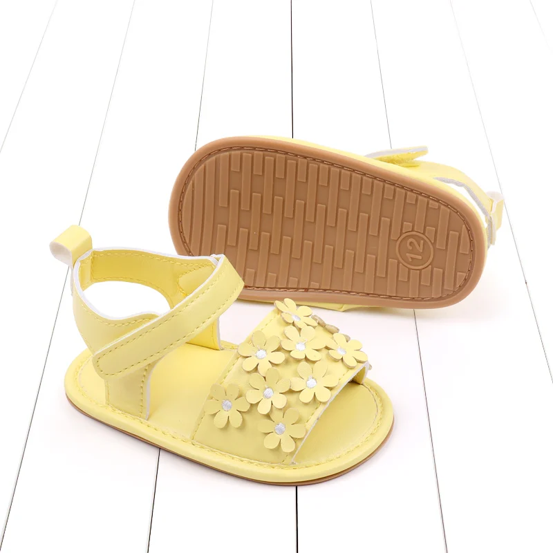 Baby Girl Shoes Cute Flowers Beautiful Sandals Summer Walking Infant Shoes 2024 New Fashion High Quality PU and TPR BHX3195 3