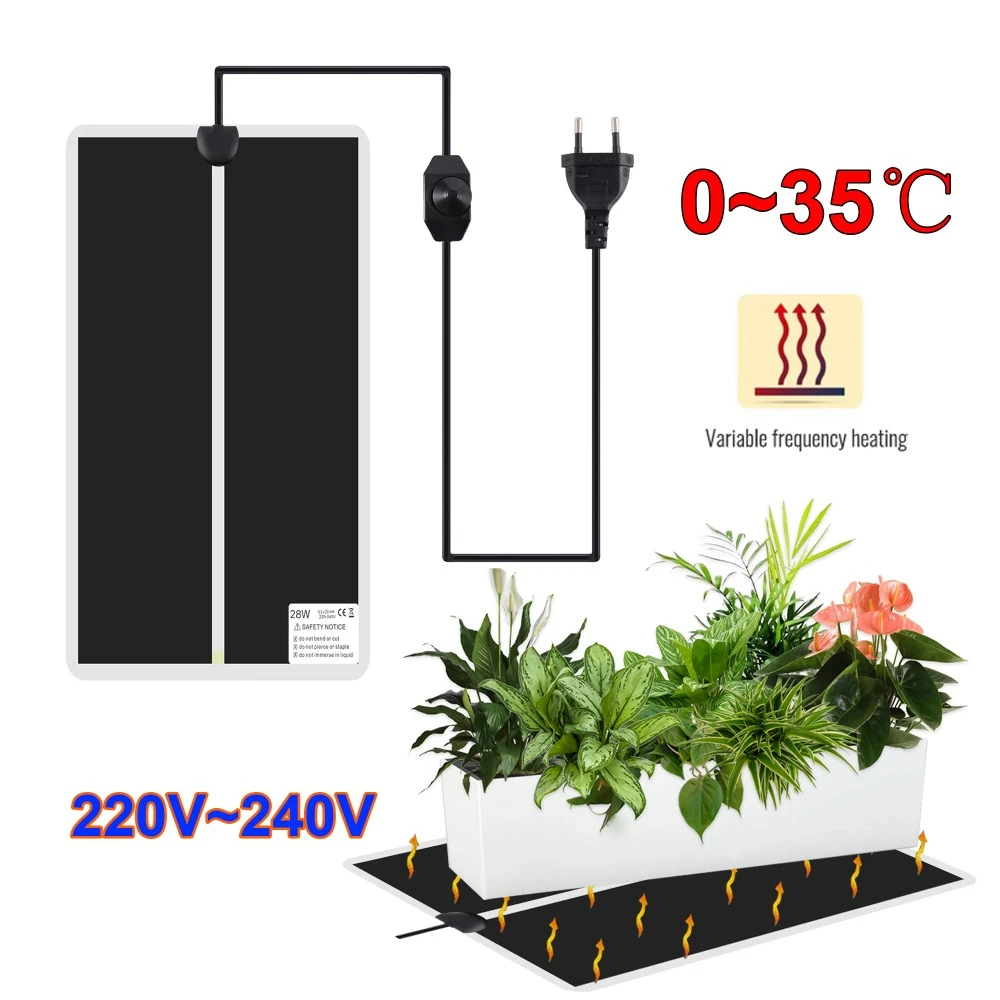 5~28W Seedling Heat Mat Plant Seed 220V~240V Pet Winter Heating Mat Temperature Controller Anti-cold Warm Heater Pad