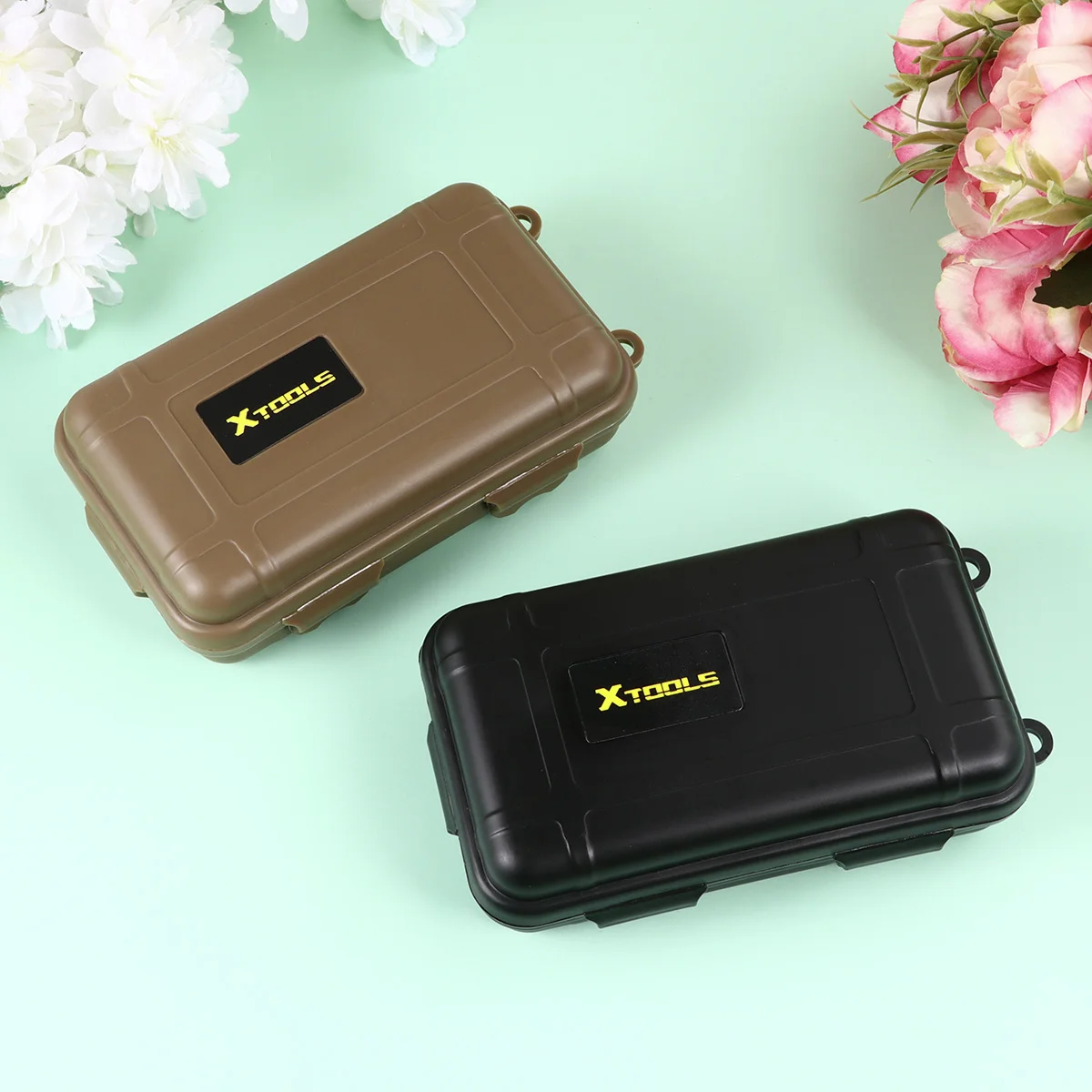 

2 Pcs Portable Outdoor Storage Case Waterproof Shockproof Outdoor Airtight Storage Box Container Anti Pressure