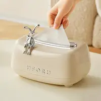 Creative Spring Tissue Box Ceramic Paper Towel Holder Paper Extractor Cute Rabbit Storage Box Household Napkin Holder 1