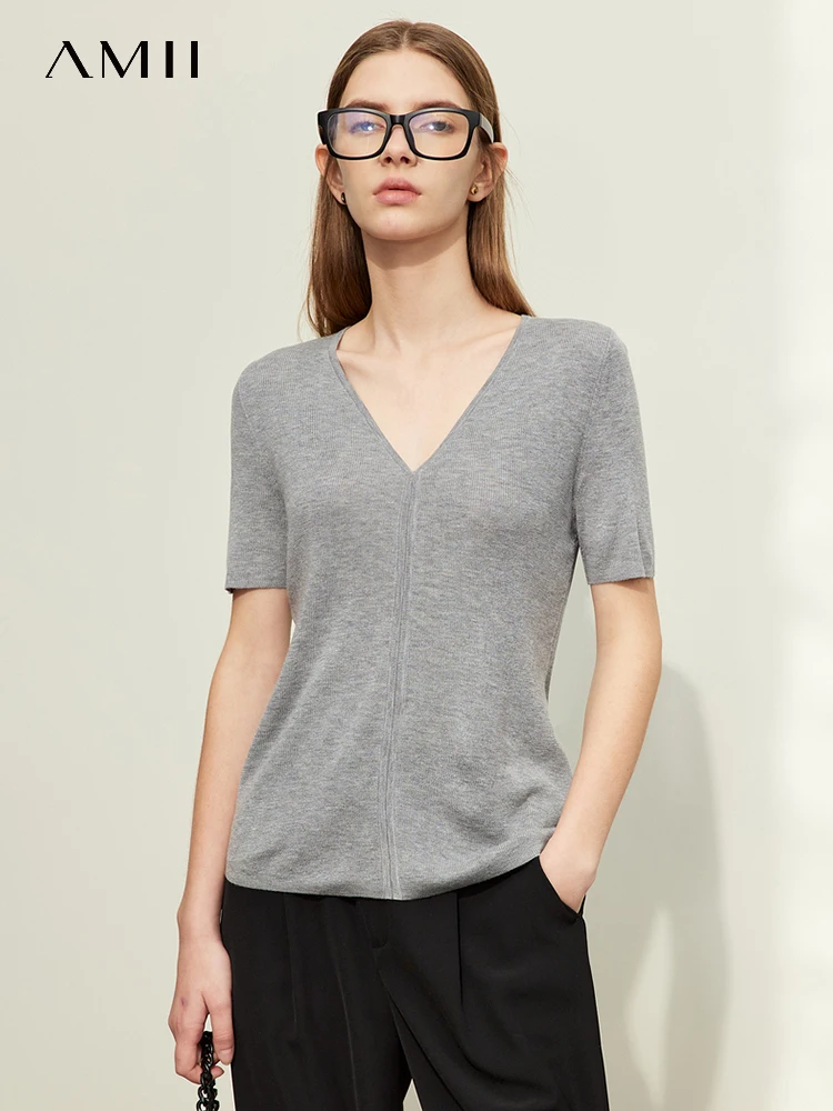 amii-minimalism-wool-knit-sweater-for-women-2024-spring-new-stretch-v-neck-short-sleeve-t-shirts-cashmere-solid-blouses-12421055