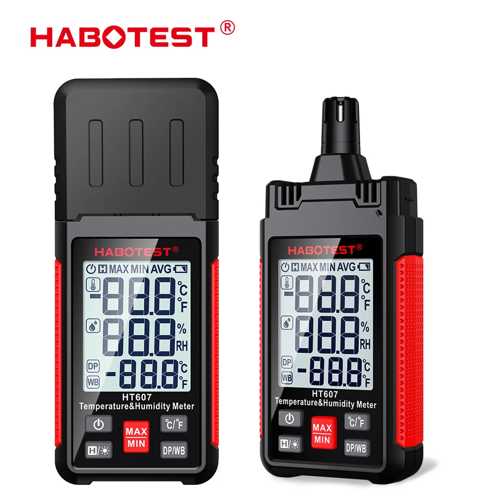 

HABOTEST HT607 Digital Temperature Humidity Meter High Precision Digital Hygrometer with Ambient Dew Point Humidity Meter