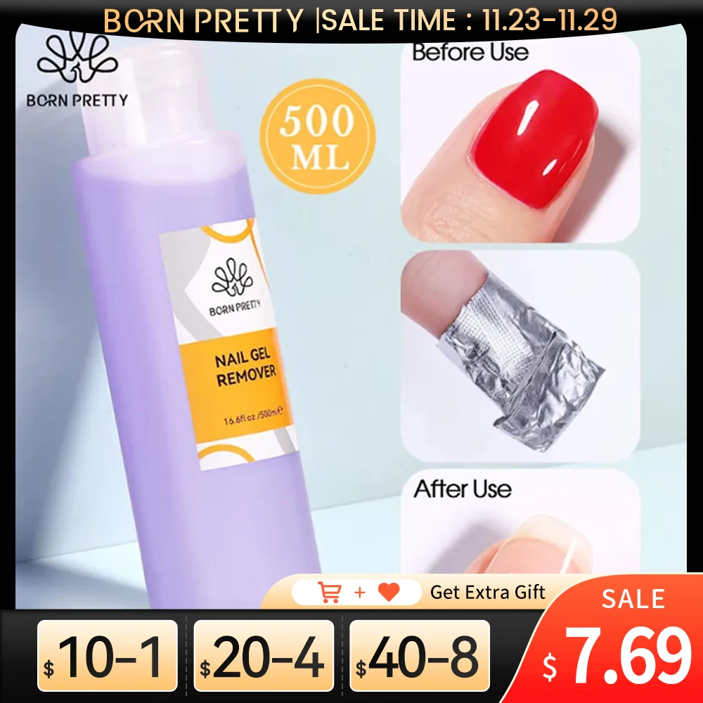 BORNPRETTY500MLNailGelRemoverLiquidCleanerRemovestickylayer