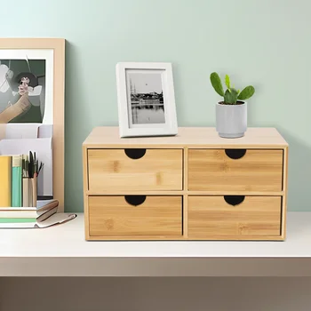4-Drawer Bamboo Desktop Organizer 1