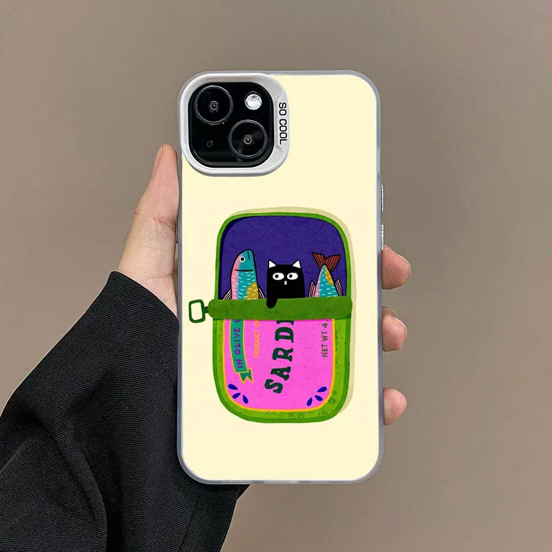 Sardines Laser Design Anti-Fall Matte Phone Case