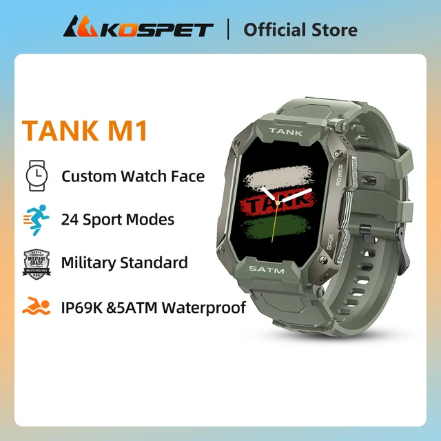 2024 Originario KOSPET TANK M1 PRO Reloj Inteligente Hombre Ultra Fitness  Relojes Digital Male Smartwatches Military Smartwatch Mujeres Negro Azul  Deporte al aire libre Hacer llamadas 5ATM Impermeable Bluetooth - AliExpress