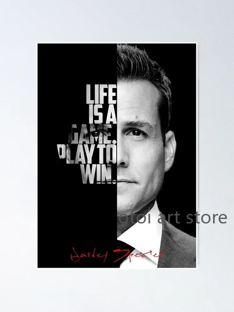 Harvey Specter Motivational Quotes Canvas Art - Inspirational Lawyer Wall Decor for Home Office