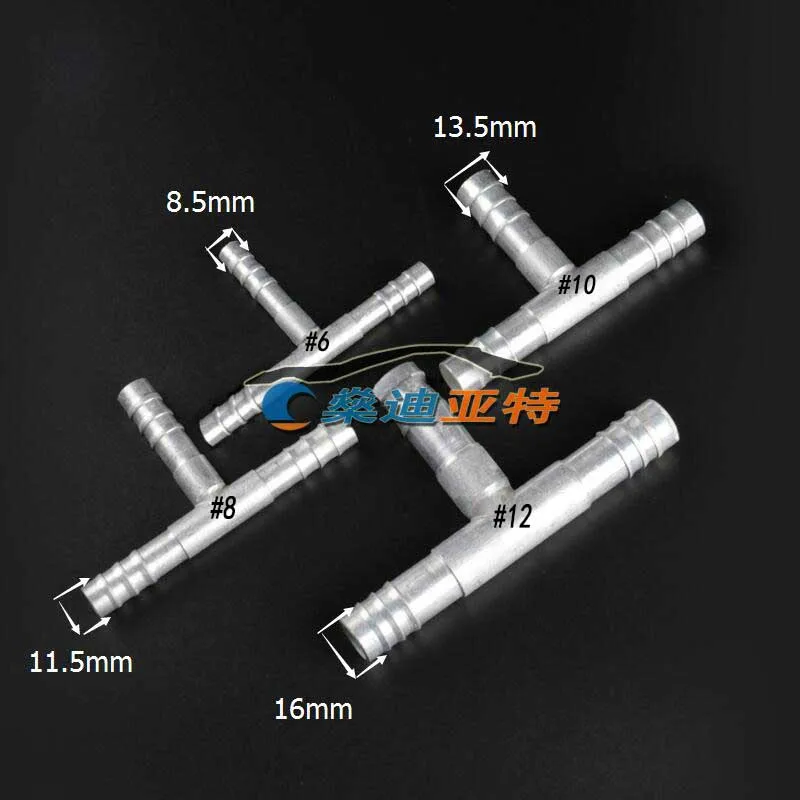 T-head Aluminium Hose Connector Fittings Three-way Joint For AC Hose Clamp Kit