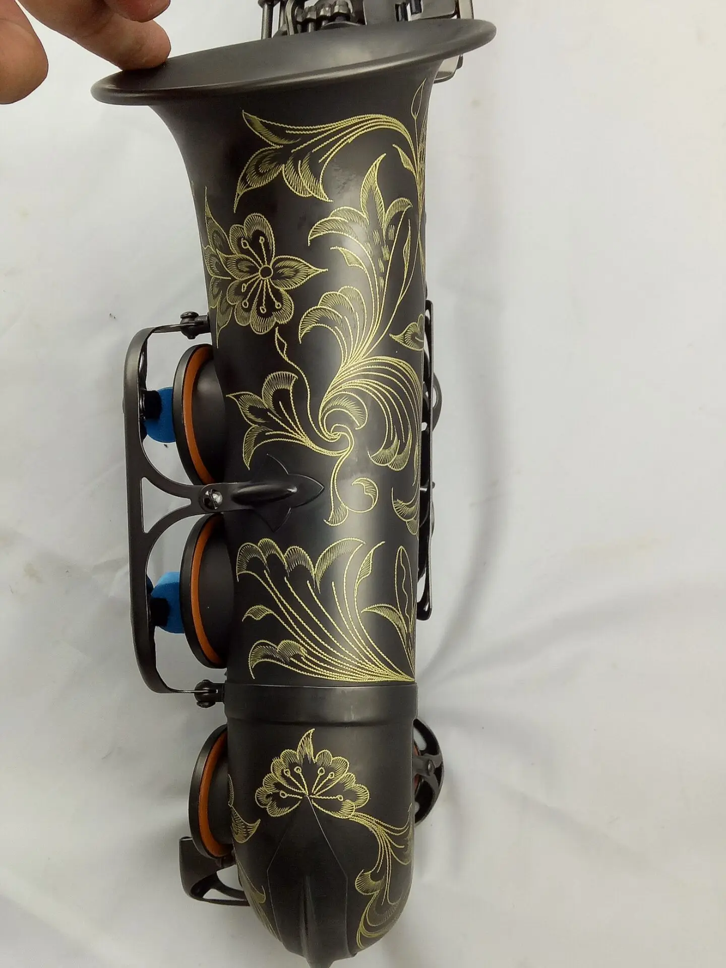 Eastern Music Professional matte black nickel plated Alto Saxophone with flower