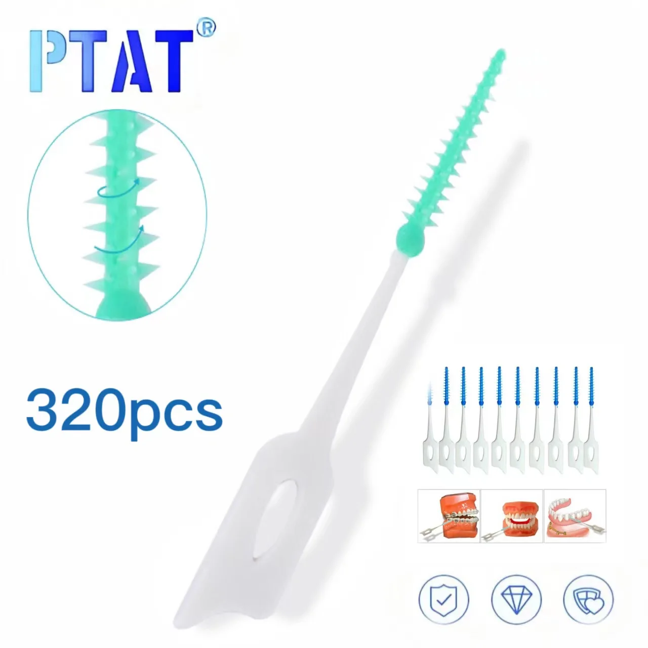 Dental Interdental Between Teeth Floss Brush Elastic Massage Gum