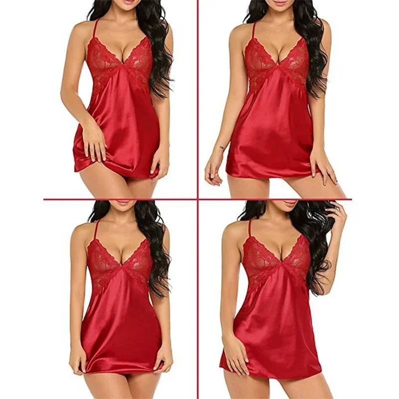 Sexy Lingerie Sets Lace Satin Nightdress Ladies Lingerie Pajamas Babydoll Sexy Clothing Erotic Exotic Pajamas