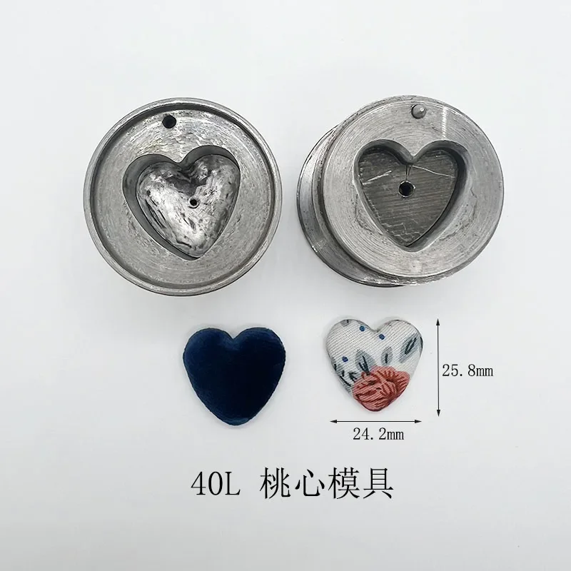 Heart Square Fabric Self Covered Button Button Dies Mold Tool ,Handmade Craft Jewelry Accessories