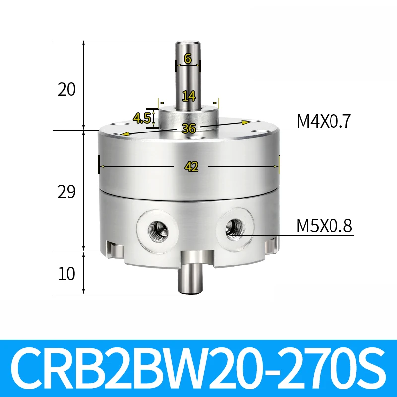 SZBTQMUW 1 Stücke CRB2BW Serie Bohrung 10/15/20/30/40 Air Rotary Pneumatische Zylinder Einzigen Klinge Doppel Achse Aluminium Legierung(Crb2bw20-90s,Only Cylinder