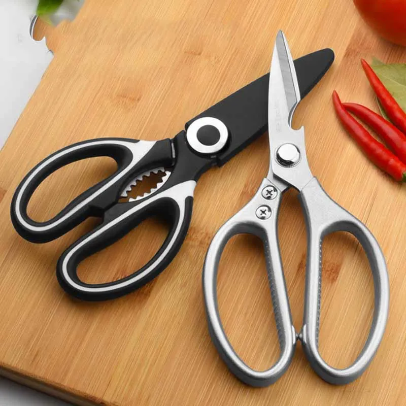 1Pc Stainless Steel Multifunctional Kitchen Scissors Cutting Knife Plate Kitchen Meat Cutting Scissors Chicken Bone Opening Bot